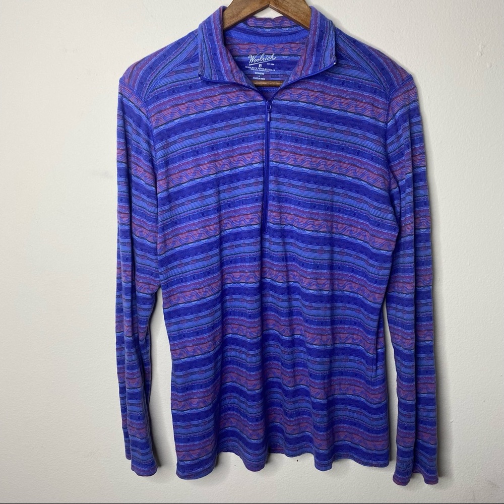 Woolrich long sleeve 1/4 zip cotton long sleeve shirt women’s size large purple